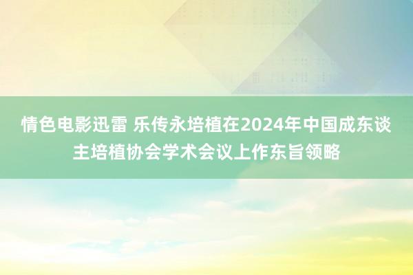 情色电影迅雷 乐传永培植在2024年中国成东谈主培植协会学术会议上作东旨领略