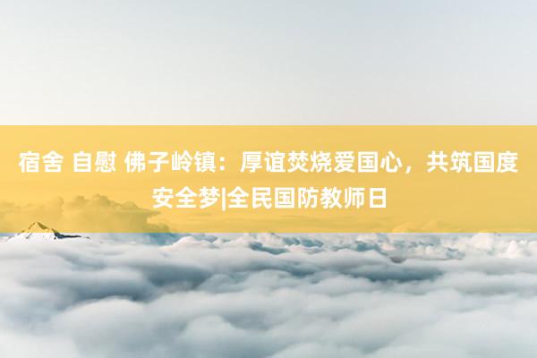 宿舍 自慰 佛子岭镇：厚谊焚烧爱国心，共筑国度安全梦|全民国防教师日